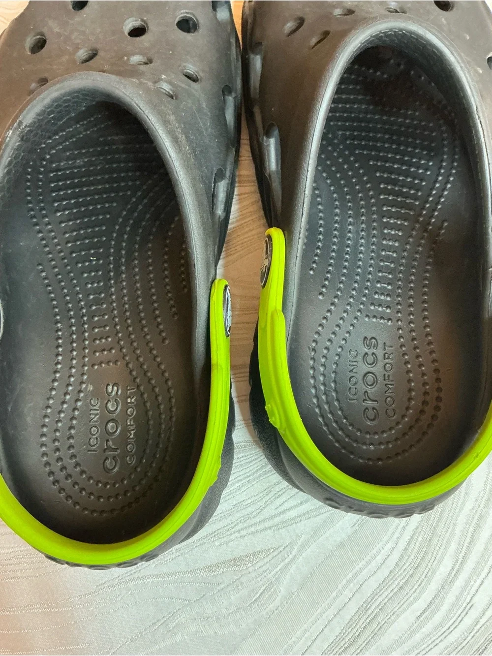 CROCS DUET SPORT CLOGS GRAPHITE VOLT GREEN COMFORT SHOES